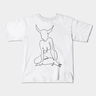 Taurus Celestial Line Art Kids T-Shirt